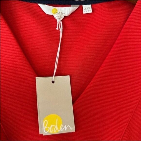 BODEN Bronte Ottoman Ribbed Dress in Red NWT - Picture 7 of 9